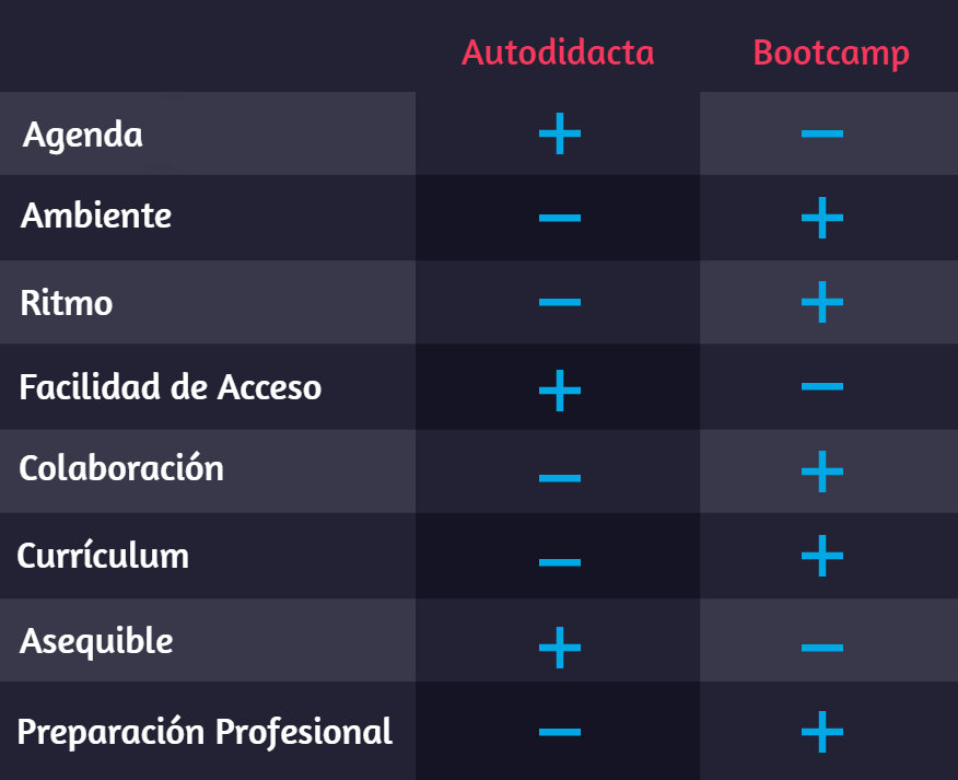 autodidacta vs bootcamp